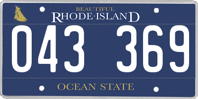 RI license plate 043369