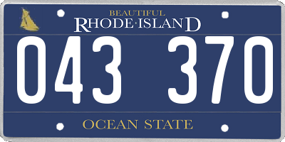 RI license plate 043370