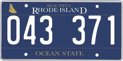 RI license plate 043371