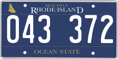 RI license plate 043372