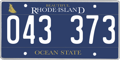 RI license plate 043373
