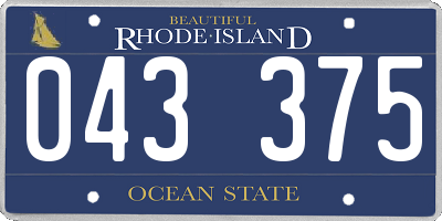 RI license plate 043375