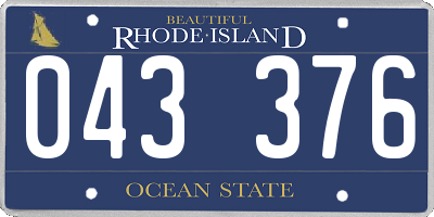RI license plate 043376