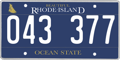 RI license plate 043377