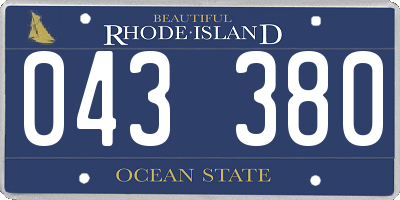 RI license plate 043380
