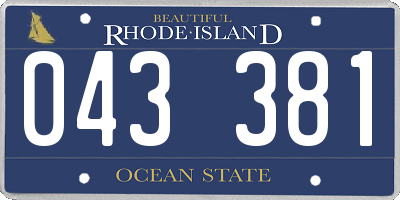 RI license plate 043381