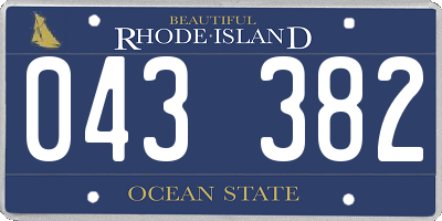 RI license plate 043382
