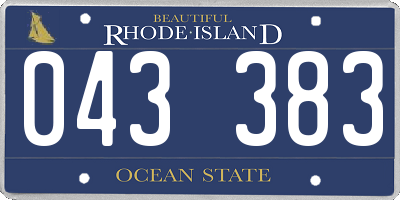 RI license plate 043383