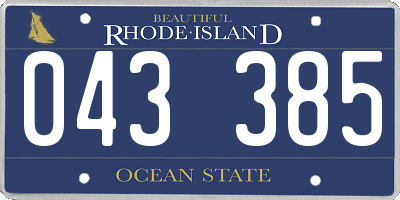 RI license plate 043385
