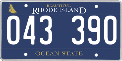 RI license plate 043390