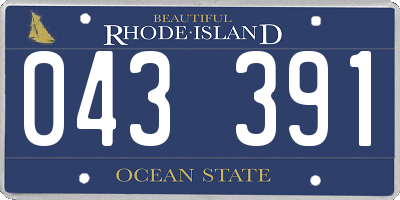 RI license plate 043391