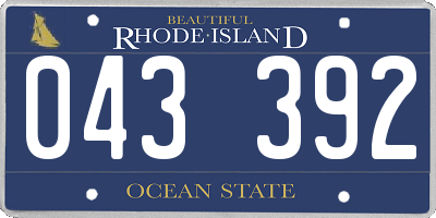 RI license plate 043392