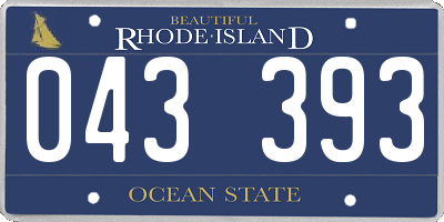 RI license plate 043393