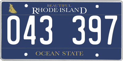 RI license plate 043397