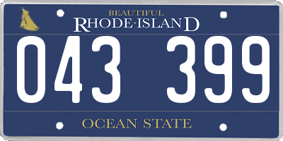 RI license plate 043399