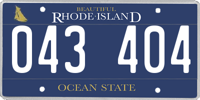 RI license plate 043404