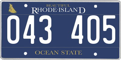 RI license plate 043405