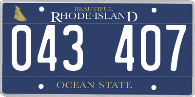 RI license plate 043407