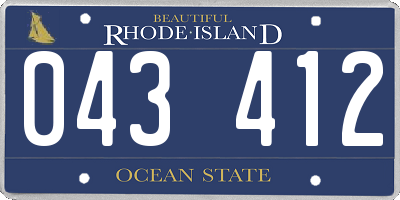 RI license plate 043412