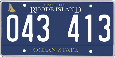RI license plate 043413