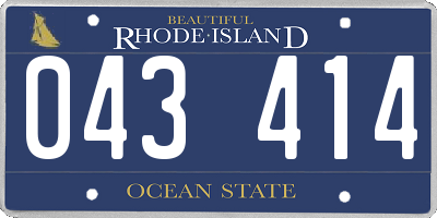 RI license plate 043414