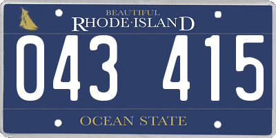 RI license plate 043415