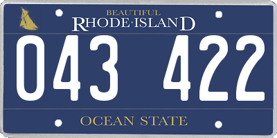 RI license plate 043422