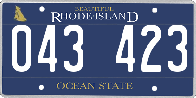 RI license plate 043423