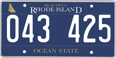 RI license plate 043425