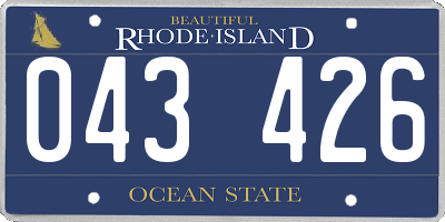 RI license plate 043426