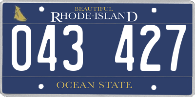 RI license plate 043427