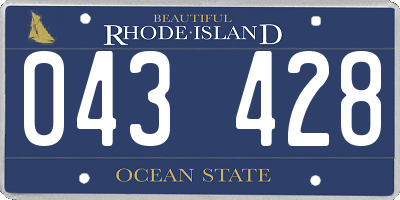 RI license plate 043428