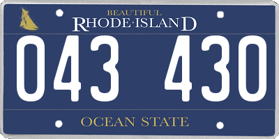 RI license plate 043430
