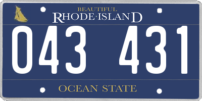 RI license plate 043431