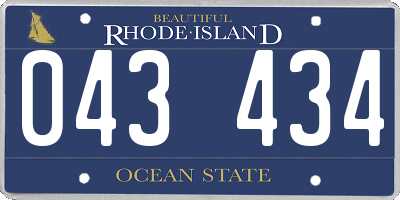 RI license plate 043434