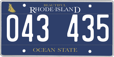 RI license plate 043435
