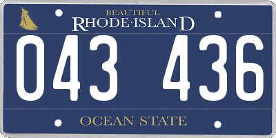 RI license plate 043436