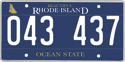 RI license plate 043437