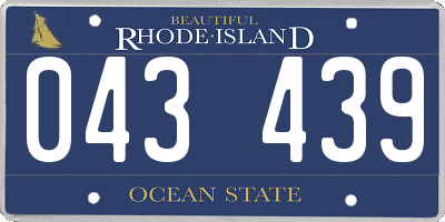 RI license plate 043439