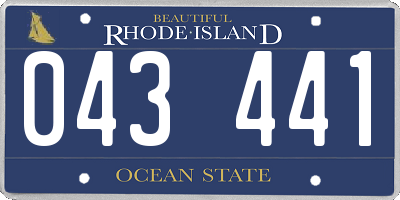 RI license plate 043441