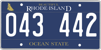 RI license plate 043442