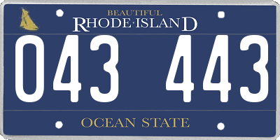 RI license plate 043443