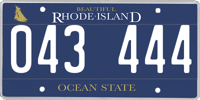 RI license plate 043444