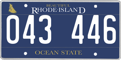 RI license plate 043446