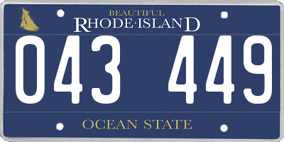 RI license plate 043449