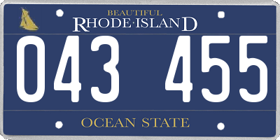 RI license plate 043455