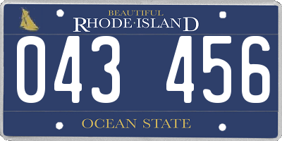 RI license plate 043456