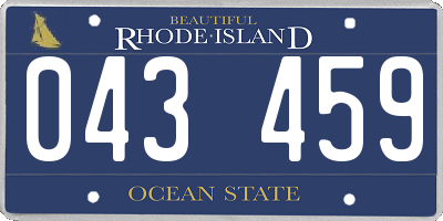 RI license plate 043459