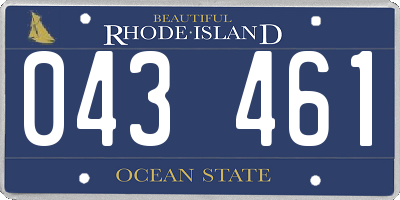 RI license plate 043461