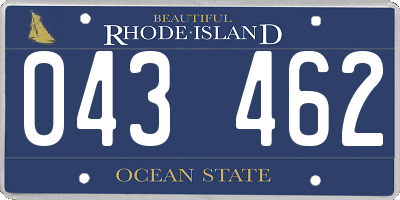 RI license plate 043462